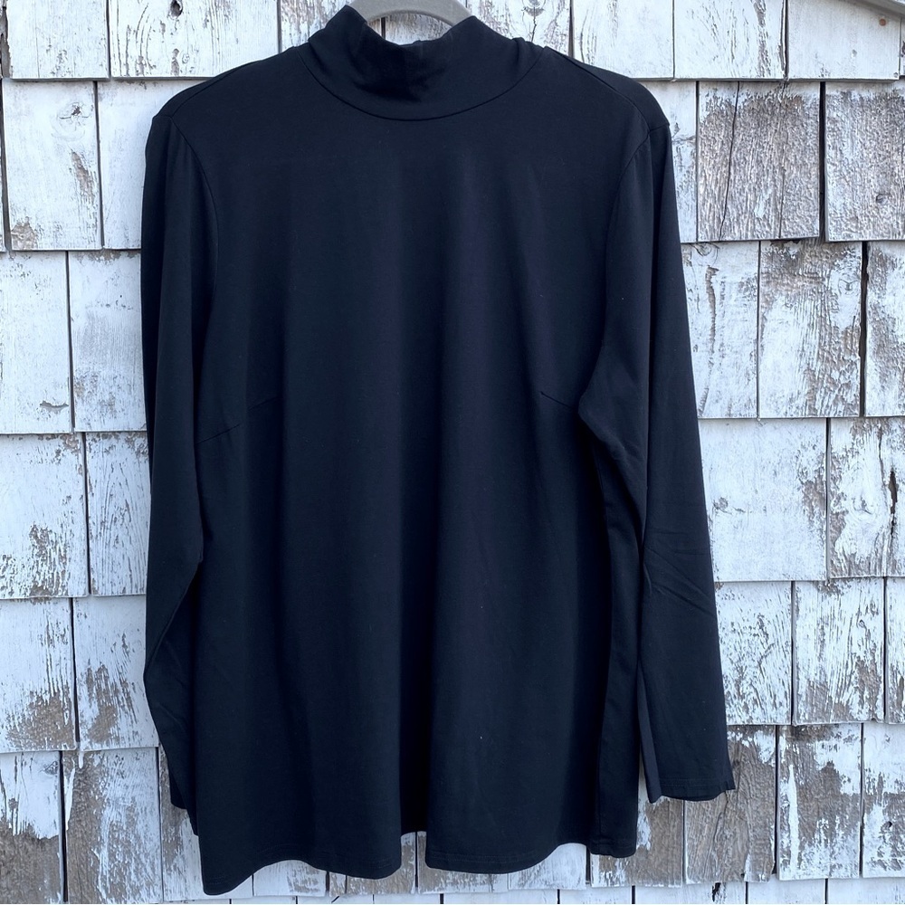 Bob Mackie Turtleneck Long Sleeves Cotton Blend Top